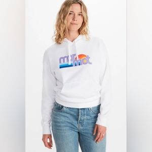 NWOT Marmot Oceanside Graphic-print white hoodie jacket M